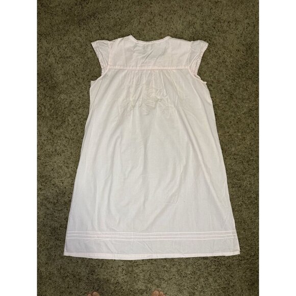 MISS ELAINE Short Cap Sleeve Pink Nightgown Pajama Dress Soft Eyelet Ribbon 2X - Picture 2 of 9